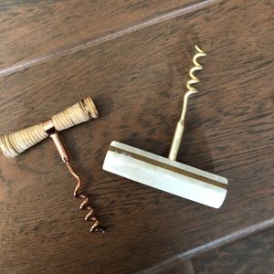 West Elm 2pc corkscrew set bar ware NWT